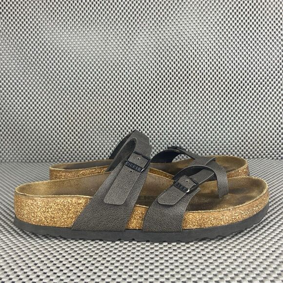 Birkenstock Mayari Adult Sandals 37 L6 M4 Dark Gray Thong Buckle Made In Germany - Picture 1 of 12